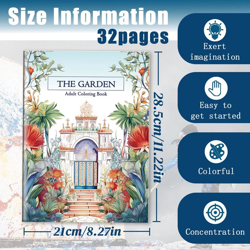 Garden Theme Coloring Painting, Enhance The Happiness Of Life, Suitable for Friends and Relatives, Women, Birthday Parties Perfect Gift