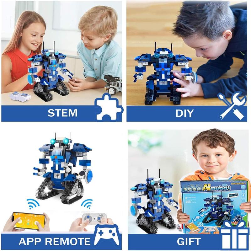 Robot Building Kit for Kids 6-12, Remote & APP Control Robot Build A Robot Toys for Kids 8-12, Robotics Kit Stem Projects for Kids Ages 8-12, Gifts for 8 9 10 11 12 year old boys girls, 405 count