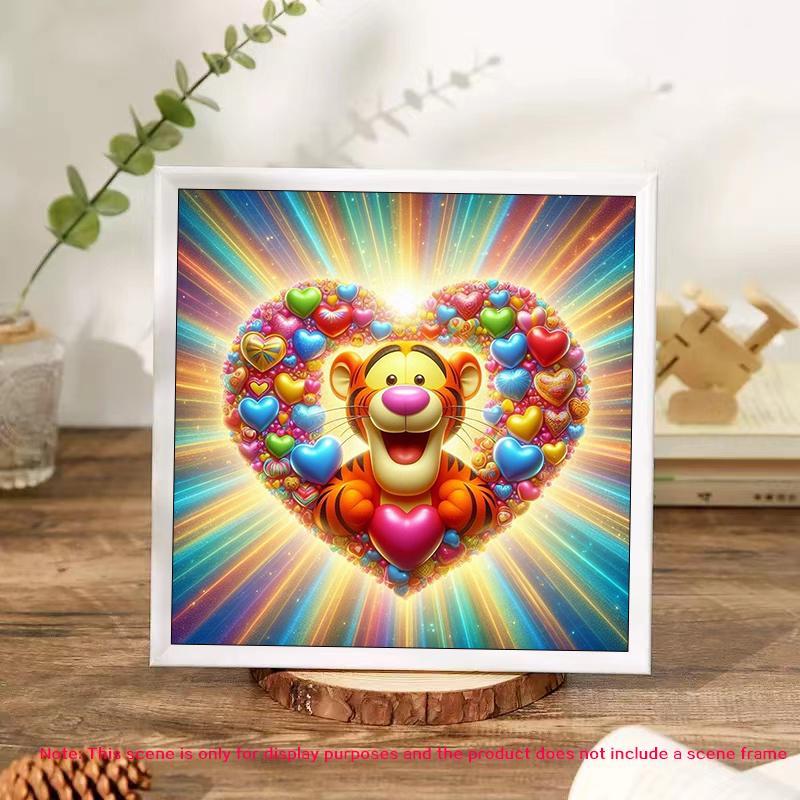 Disney Tigger Pattern DIY Diamond Arts Colorful Painting Kit without Frame, DIY 5D Diamond Arts Colorful Painting Kit, Wall Art Decoration for Home