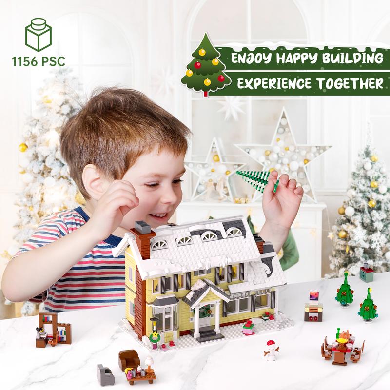 Christmas Snowvy Village Building Blocks Set, Create Your Own Winter Wonderland, Perfect for Christmas Fun and Decorations (1156 pcs)