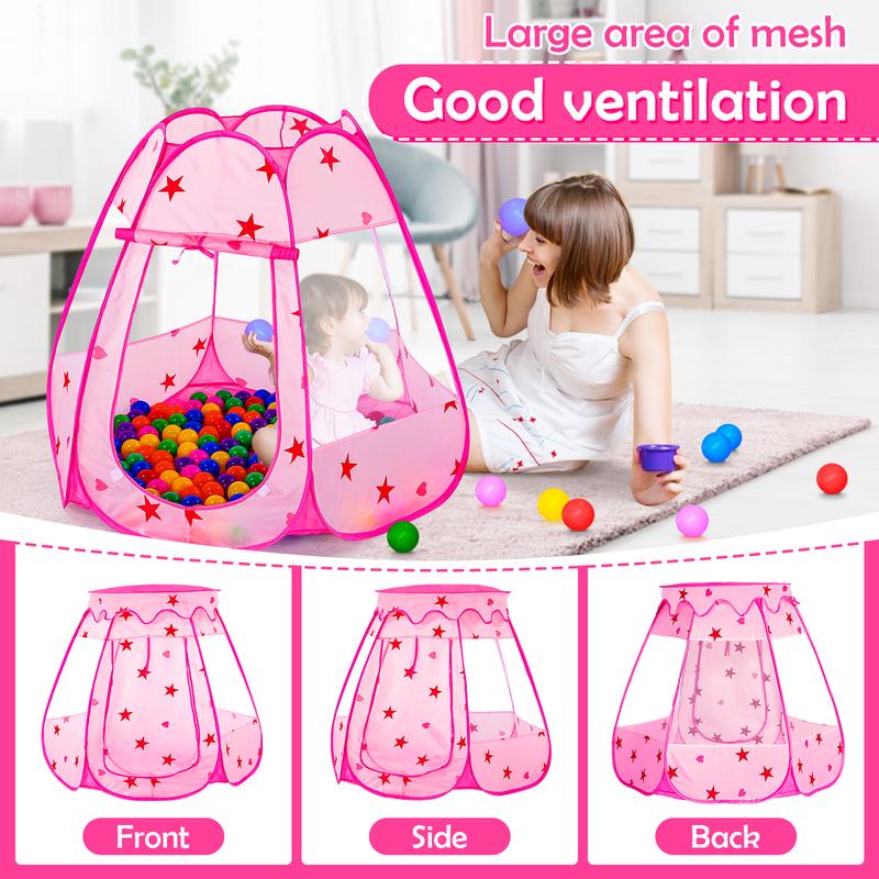 Sumbababy kids Ball Pit Toys for girls and boys Kids Play Tent with 50 Balls Birthday Gift Indoor Outdoor Foldable Colorful Ball Pit Playspace