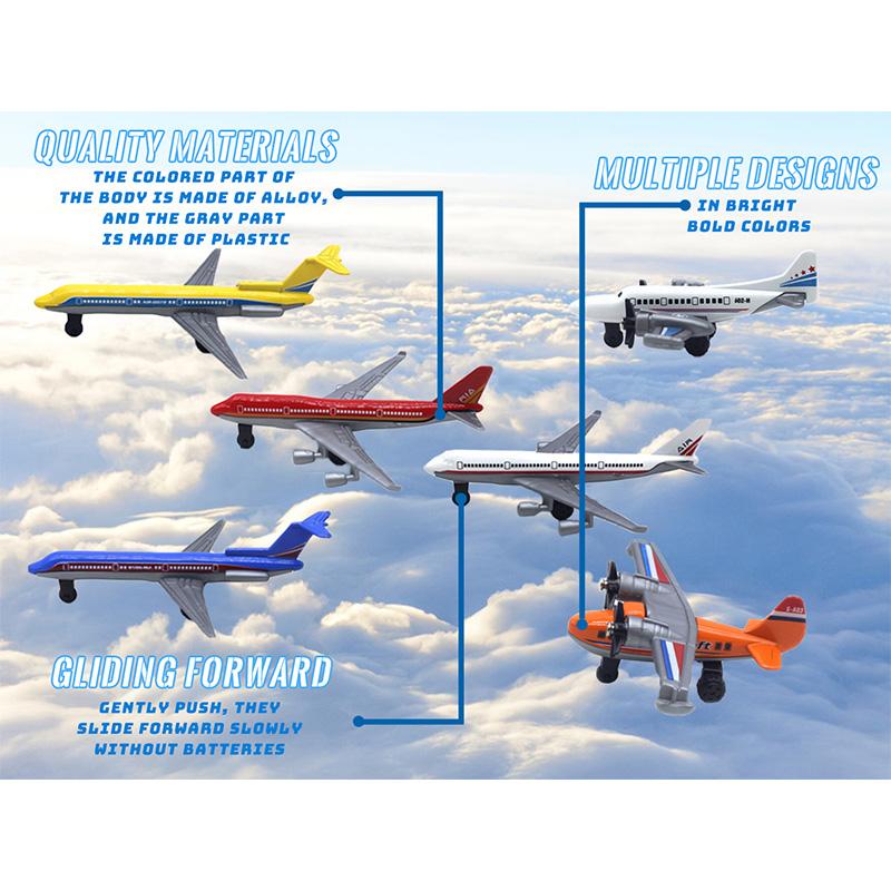 Crelloci Airplane Toy for Kids, 6 Pack Mini Diecast Airplanes, Aircraft Plane Playset Includes Glider Planes, Aeroplane Airplanes for 3-6 Years Gifts flying  ball Dinosaur Foam flying  ball