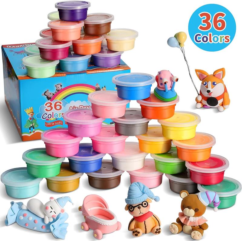 Modeling Clay Kit - 36 Colors Magic Air Dry Ultra Light Clay, Safe & Non-Toxic, Great Toy Gift for Boys and Girls