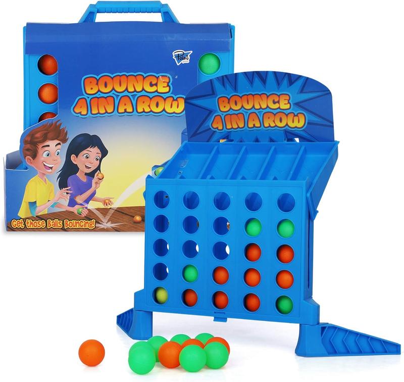 Bounce Balls Shots Game, 4 In a Row Ball Bounce Game, Connect Four Jumping Ball Game, Bounce Ball Game Family Party Games, Funny Ball Tabletop Game Toys