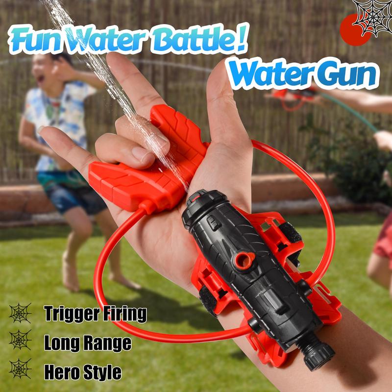 2Sets Spider Web Shooters Toy Water Gun Wrist Launcher with Glove, Hero Wrist Water Blaster Sprayer Set,Water Pistol,Cosplay Spider Shoo