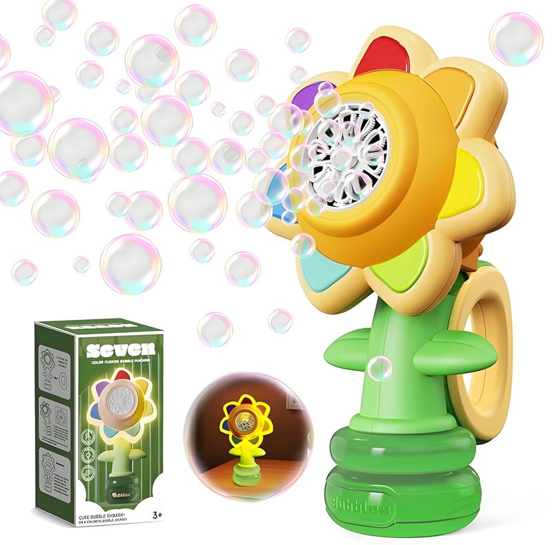 Sunflower Bubble Machine for Kids Automatic Bubble Blower 5000+ Bubbles,Rechargeable Battery,Bubble Solution Bubble Toy Gift Suitable for Outdoor Party Wedding Birthday Sunflower Night Light,wubble bubble balls juguete de bathbubblemachine