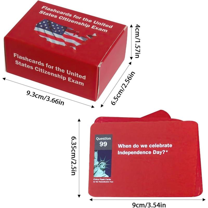 US Citizenship Flash Cards 2024, Naturalization Test Study American Civics 100 USCIS Questions and Answers Flashcards(1 Set), Medium