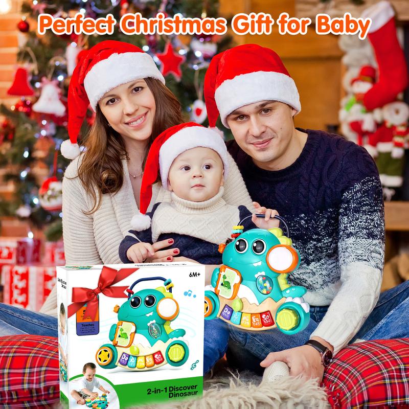 Moosia Baby Toys 6-12 Months Dinosaur Piano Music Light Up Toys for 1 Year Old Boys Girls Infant Toys for 7 8 9 10 12 18 Months Interactive Piano Keyboard Toys Baby Christmas 1st Birthday Gifts