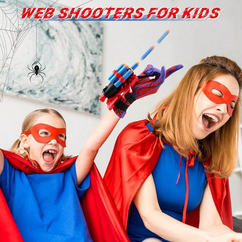 Web Shooters Toy 2 Pack, Toy for Young, Web Slinger Toys with Spider Glove Launcher, Toys for Young Men's Birthday Gifts