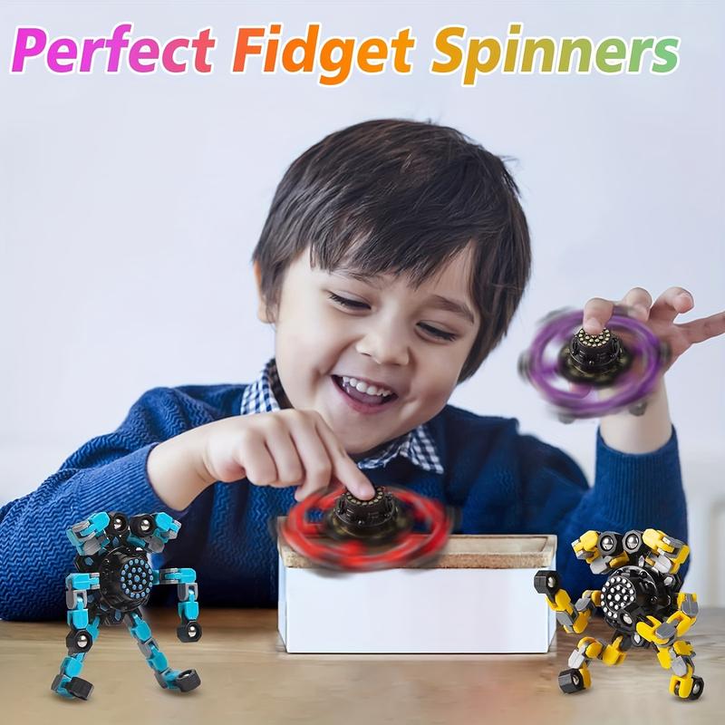 4pcs Transformable Fidget Spinners for Kids and Adults Boys and Girls Fingertip Gyros for Kids Easter Basket Stuffers Halloween Christmas Gifts