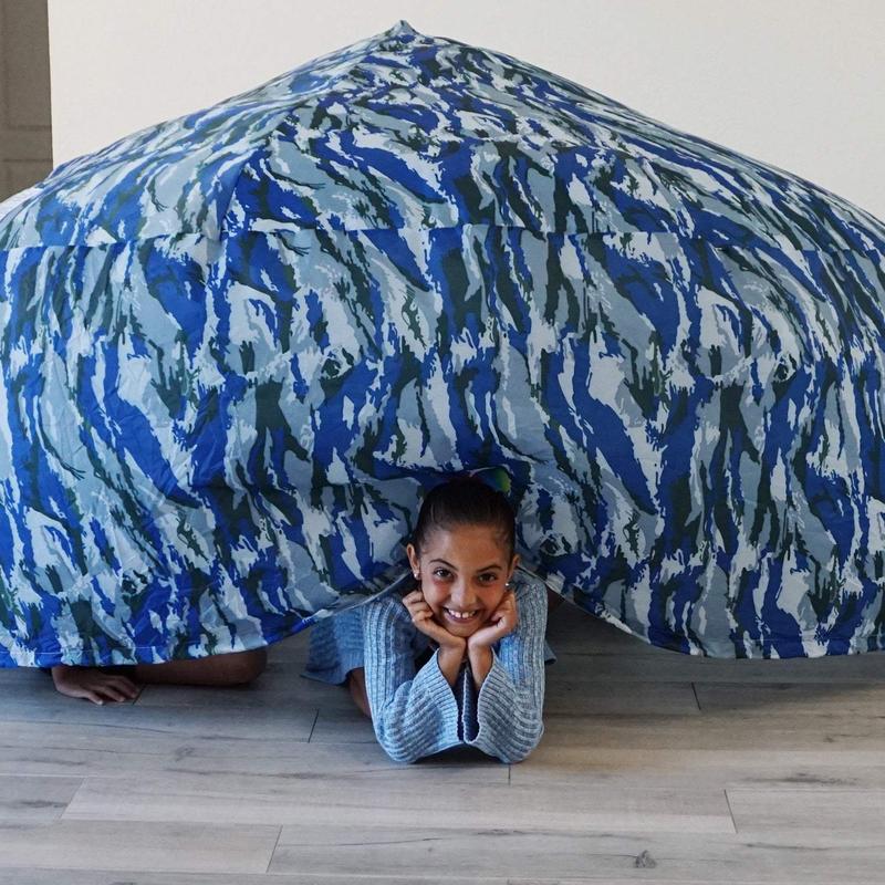 The Original Patented AirFort - Build A Fort in 30 Seconds, Inflatable Fort for Kids, Play Tent for 3-12 years, A Playhouse Where Imagination Runs Wild, Fan not included (Ocean Camo)