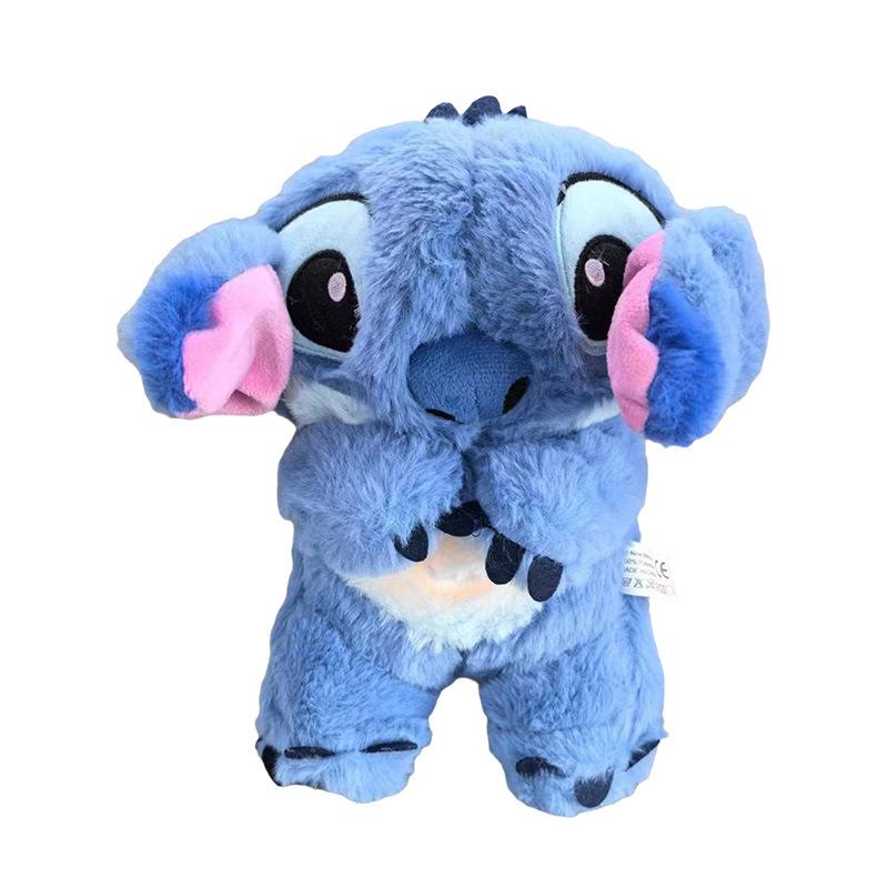 Stitch Anxiety Relief Plush Animal Breathing Relief Plush Animal Baby Sound Machine with Sensory Details Music Lights and Rhythmic Breathing Movements