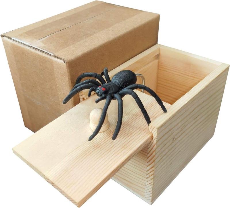 Fun Spider Money Surprise Box,Rubber Spider Prank Box,Handcrafted Spider in a Box Prank