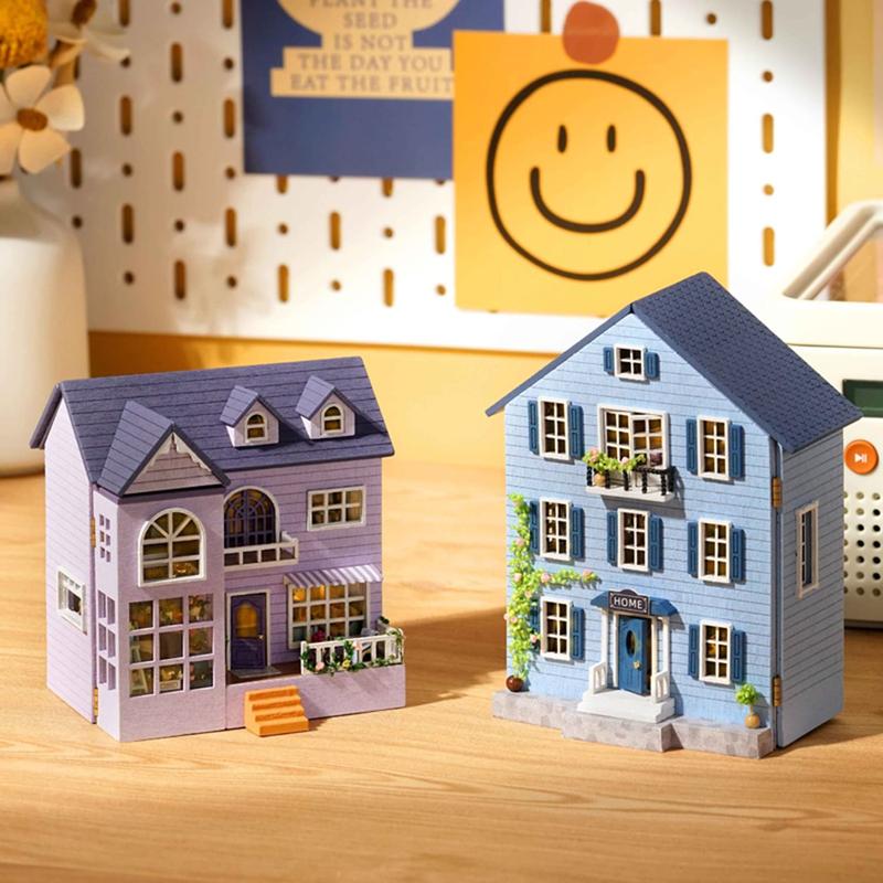 3D European Style House Design Wooden Craft Kit, 1 Box DIY House Design Wooden Craft Kit, Creative Gift for Teens & Adults