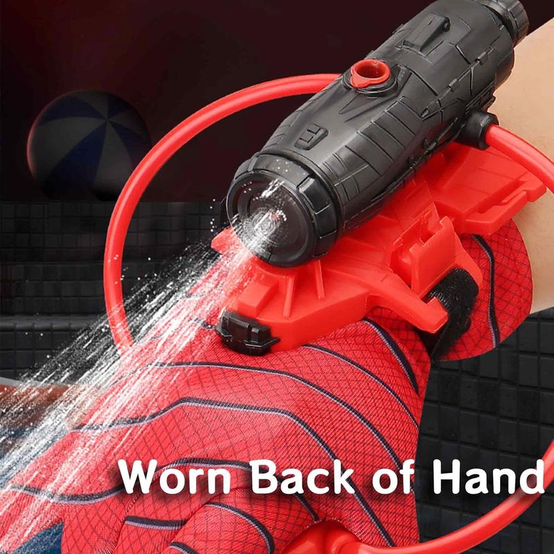 2Sets Spider Web Shooters Toy Water Gun Wrist Launcher with Glove, Hero Wrist Water Blaster Sprayer Set,Water Pistol,Cosplay Spider Shoo