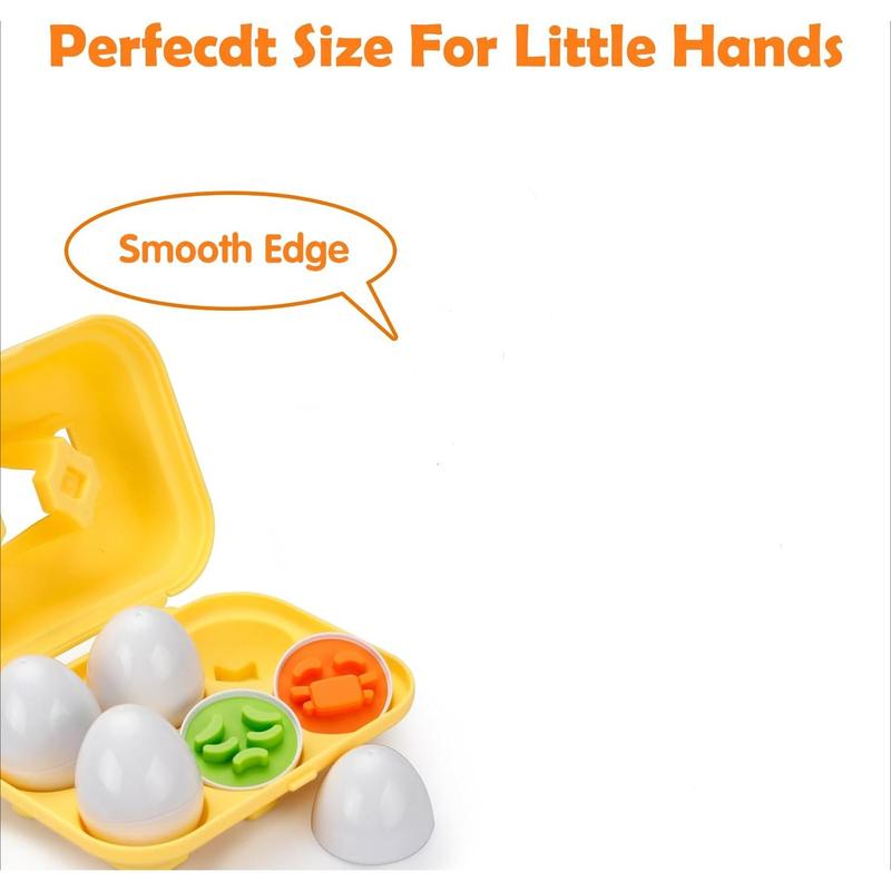 Egg Toy Matching Eggs Learning Toys Sensory Toys Color Shape Expression Sorting Stacking Toy Montessori for Kids Boys Girls for Easter Baskets