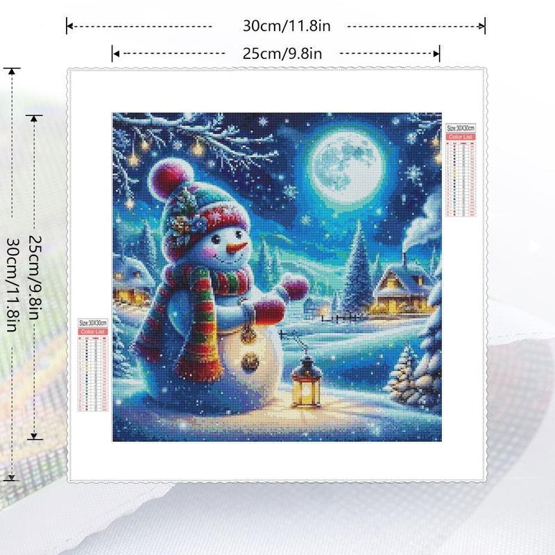 Snowman Pattern DIY Diamond Arts Colorful Painting Kit without Frame, DIY 5D Diamond Decor Painting for Bedroom Home Wall Decor