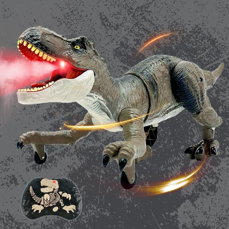 Control remotely dinosaur Animal Toy, Spinosaurus and T-rex, rapid movement with water spray function, best gift for boys