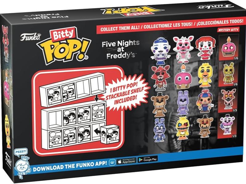 Funko Bitty Pop!: Five Nights at Freddy's Mini Collectible Toys 4-Pack - Nightmare Bonnie, Chica, Freddy & Mystery Chase Figure