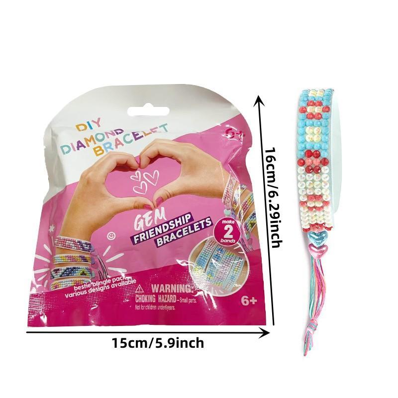 DIY Artificial Diamond Arts Colorful Painting Kit Bracelet, 1 Count Handmade Jewelry Making Kit, DIY Decorative Bracelet