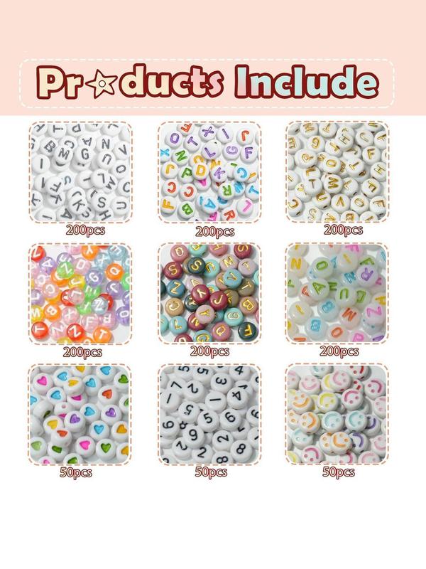 2024 New Style Letter Glow in The Dark Beaded Kit, Diy Jewelry Making Kit, Including Beads, Elastic Thread Set, Jewelry Making Supplies for Bracelet Making