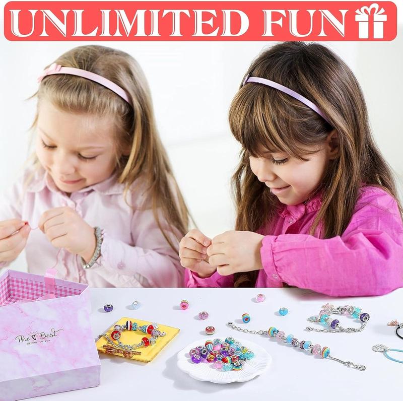 150 count Charm Bracelet Making Kit for Girls, Charm Bracelets  Making Kit with Beads Bracelets Charms Necklace DIY Crafts Gifts Set for Teen Girls   8-12