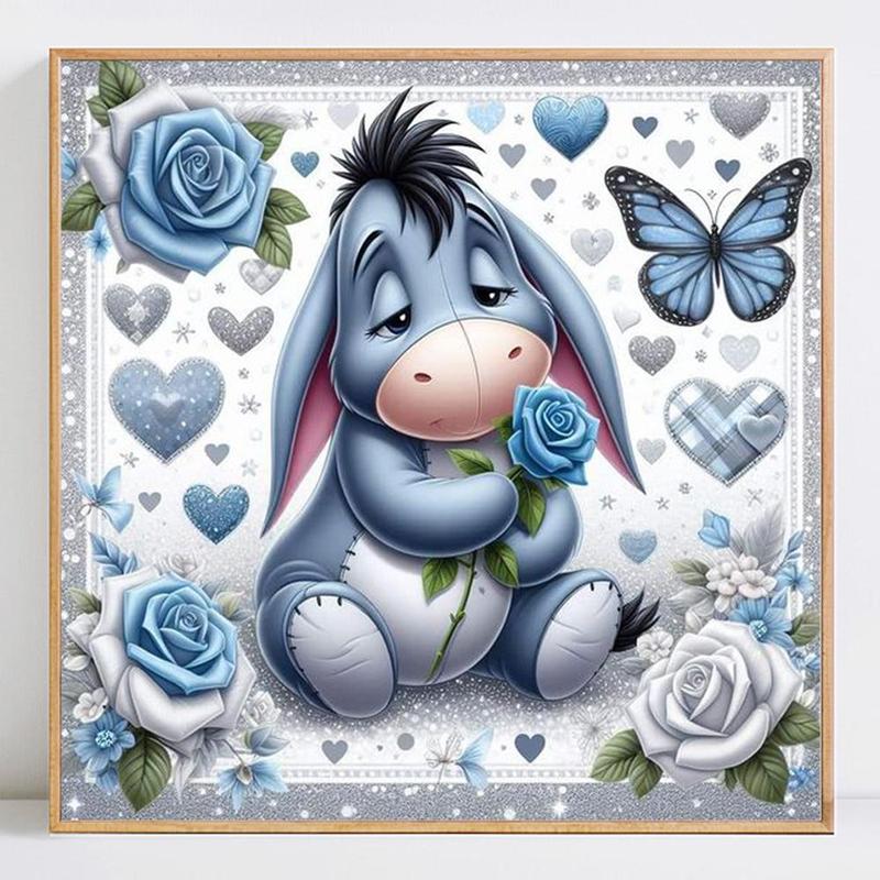 Eeyore Pattern DIY Diamond Arts Colorful Painting Kit without Frame, DIY 5D Diamond Arts Colorful Painting Kit, Wall Art Decor for Home Bedroom