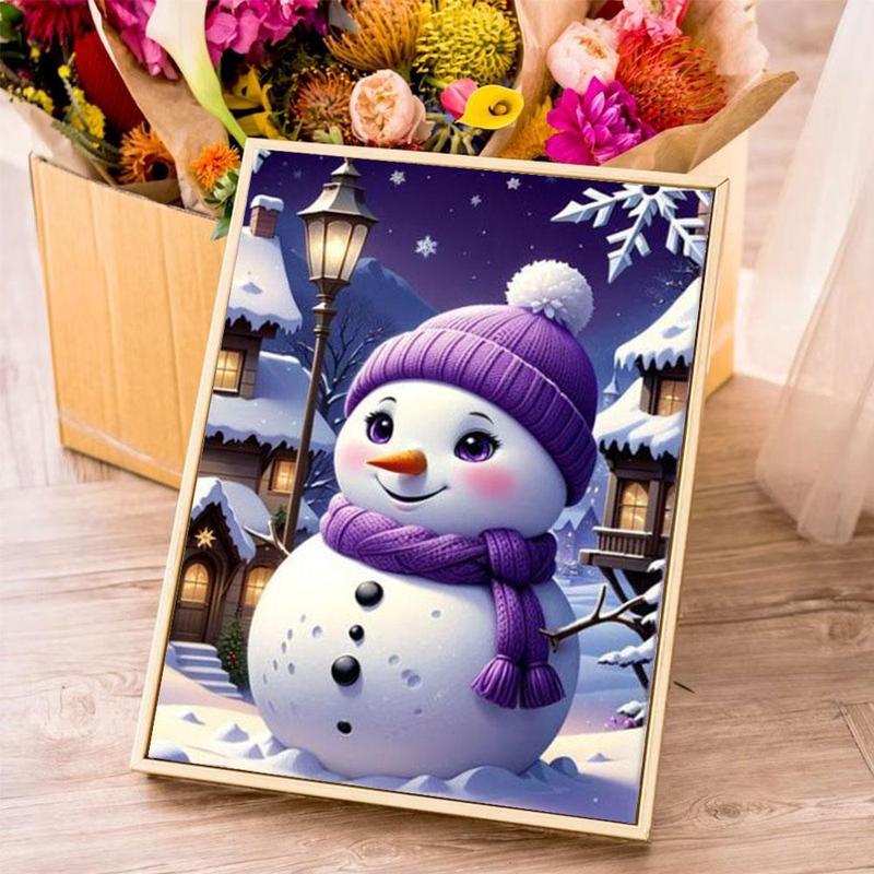 Snowman Pattern DIY Diamond Arts Colorful Painting Kit without Frame, DIY 5D Diamond Arts Colorful Painting Kit, Wall Art Decor for Home Living Room Bedroom