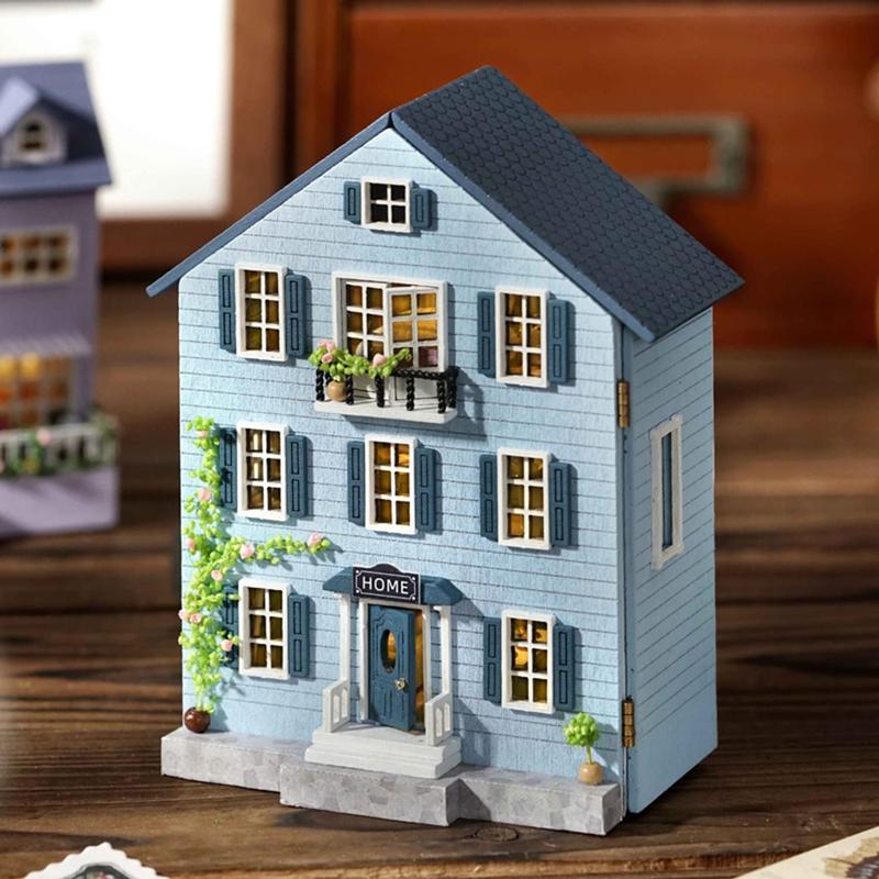 3D European Style House Design Wooden Craft Kit, 1 Box DIY House Design Wooden Craft Kit, Creative Gift for Teens & Adults