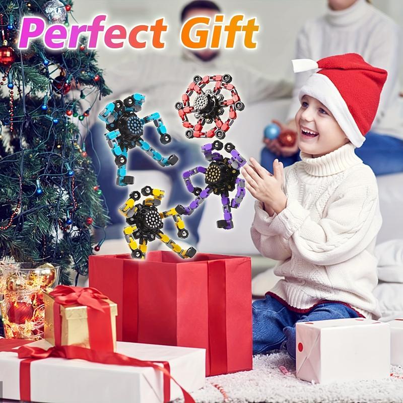 4pcs Transformable Fidget Spinners for Kids and Adults Boys and Girls Fingertip Gyros for Kids Easter Basket Stuffers Halloween Christmas Gifts