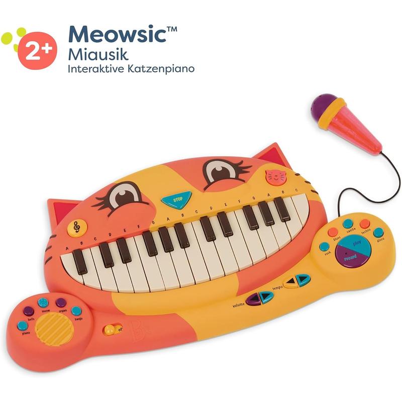 toys- Meowsic- Interactive Cat Piano – Toy Piano  Microphone – Musical Instrument For Toddlers, Kids – 20+ Songs, Sounds  Recording Feature – 2 Years +