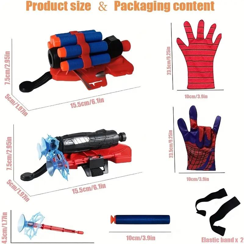 2 Spider Man Launcher Hero Launcher Wristband Toy Set, Launcher Gloves with Wristband Toy Fun Decorative Wristband Toy Set, Suitable for Children