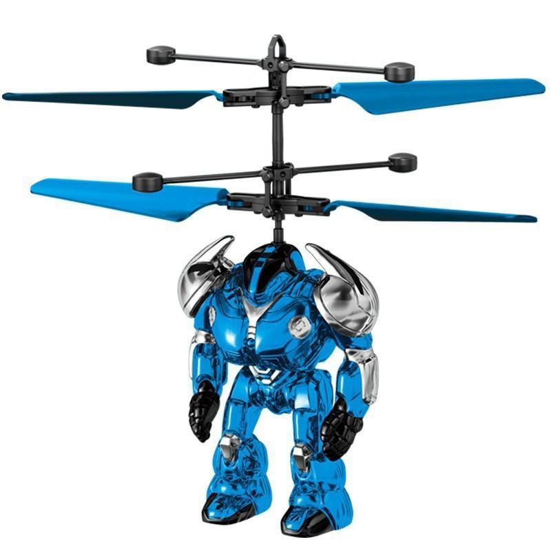 Mecha Small Head Induction Aircraft Mecha Warrior Induction Robot Aircraft Gesture Induction Flying  Toys Boys girls