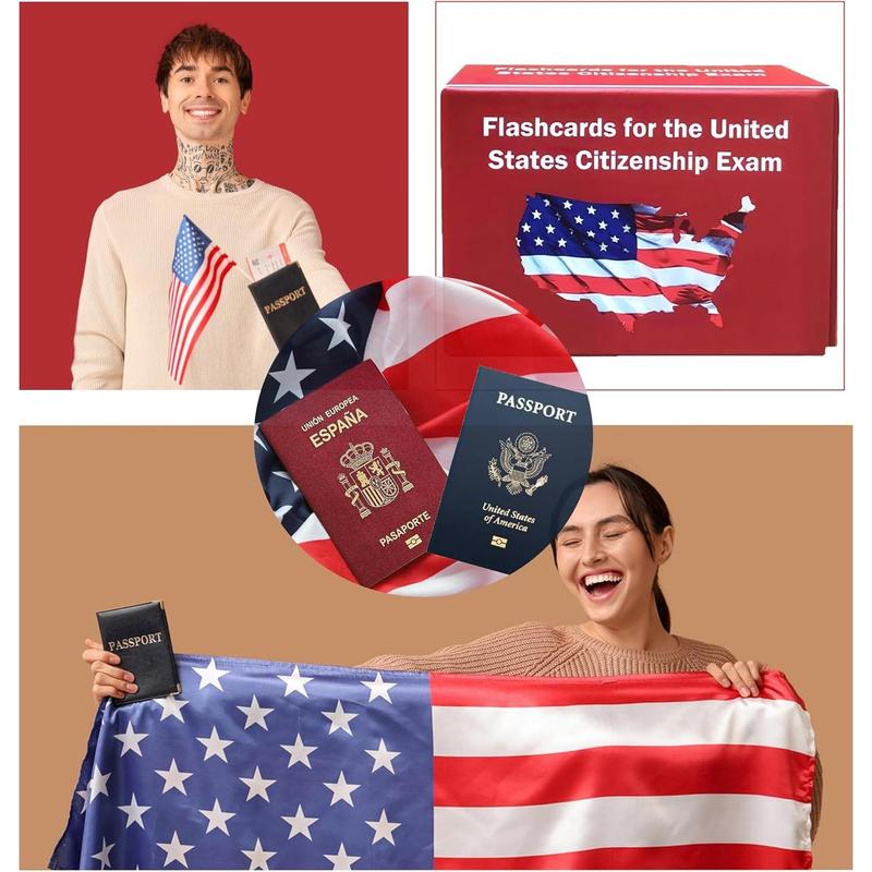 US Citizenship Flash Cards 2024, Naturalization Test Study American Civics 100 USCIS Questions and Answers Flashcards(1 Set), Medium