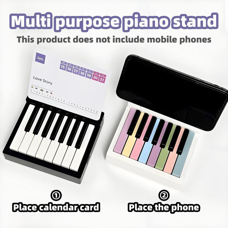 Mini Piano Calendar With Battery, 15 Key Small Piano Calendar with Mobile Phone Holder，Rechargeable Piano Calendar, Simplified Sheet Music, Birthday Gift, Christmas Gift