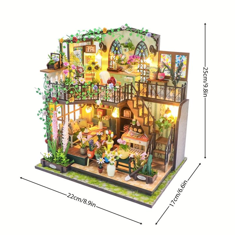 DIY Wooden DIY Miniature House Kit, Mini Model House Kit, 3D Puzzle, Birthday Gifts for Teenagers and Adults, Home Decor Micro Model