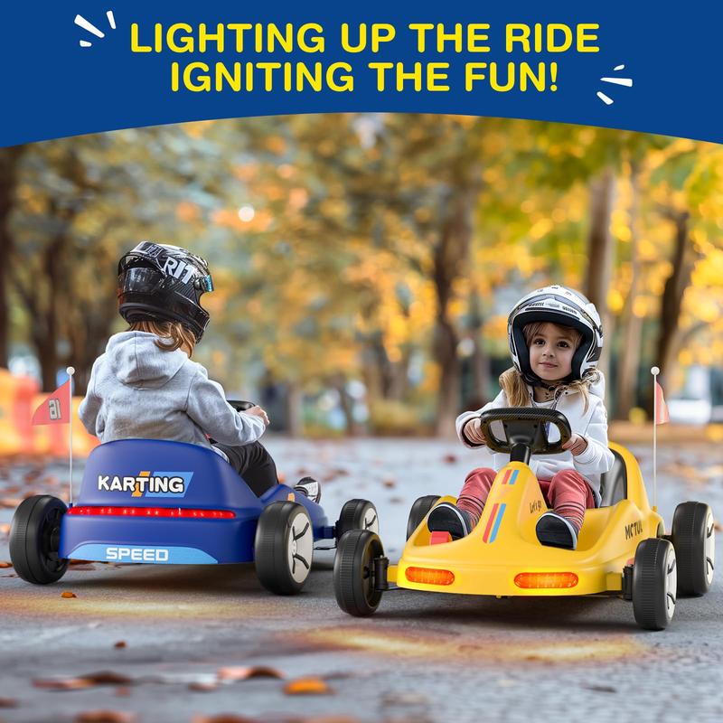 LIGIANT SAT ONE Electric Go Kart, 12V Ride on Car, Flashing Taillight, Bluetooth Music, Remote Control, Ideal First Ride for Kids