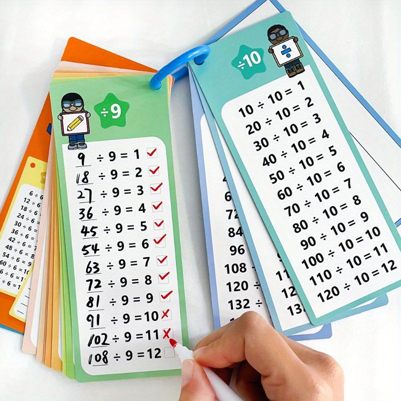 Math Games Cards For Kids Math Multiplication & Division Flash Cards, Multiplication Flashcards Division Learning Toys