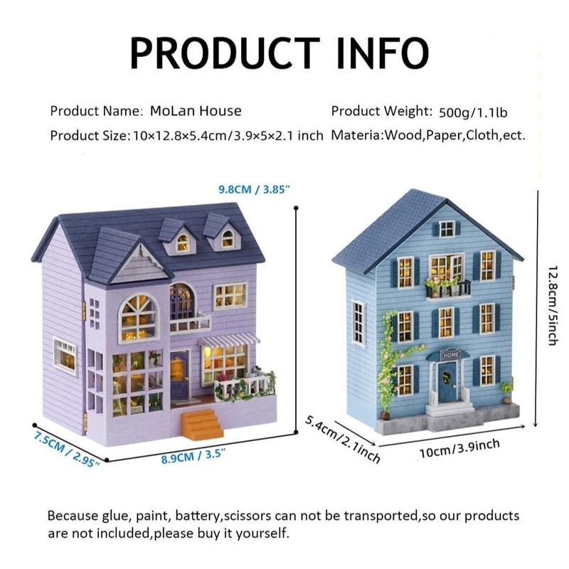 3D European Style House Design Wooden Craft Kit, 1 Box DIY House Design Wooden Craft Kit, Creative Gift for Teens & Adults