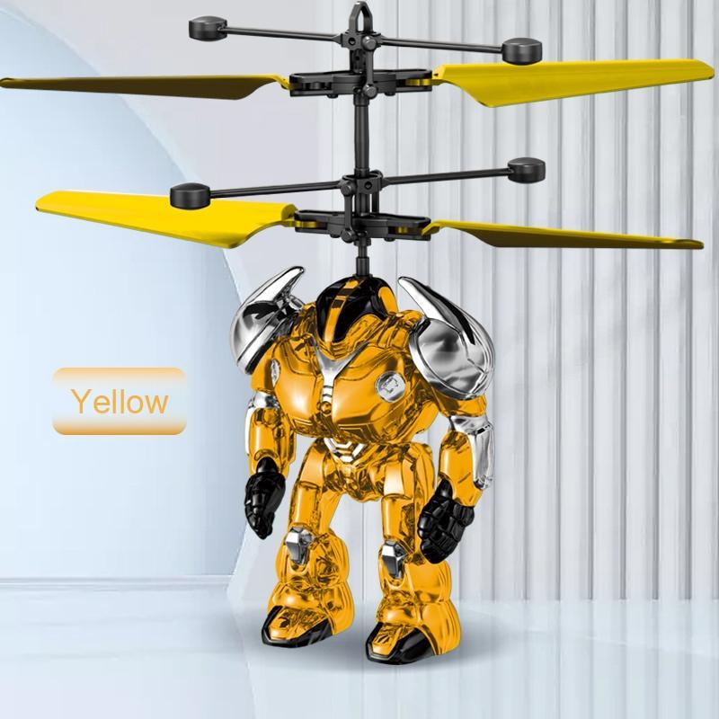 Mecha Small Head Induction Aircraft Mecha Warrior Induction Robot Aircraft Gesture Induction Flying  Toys Boys girls