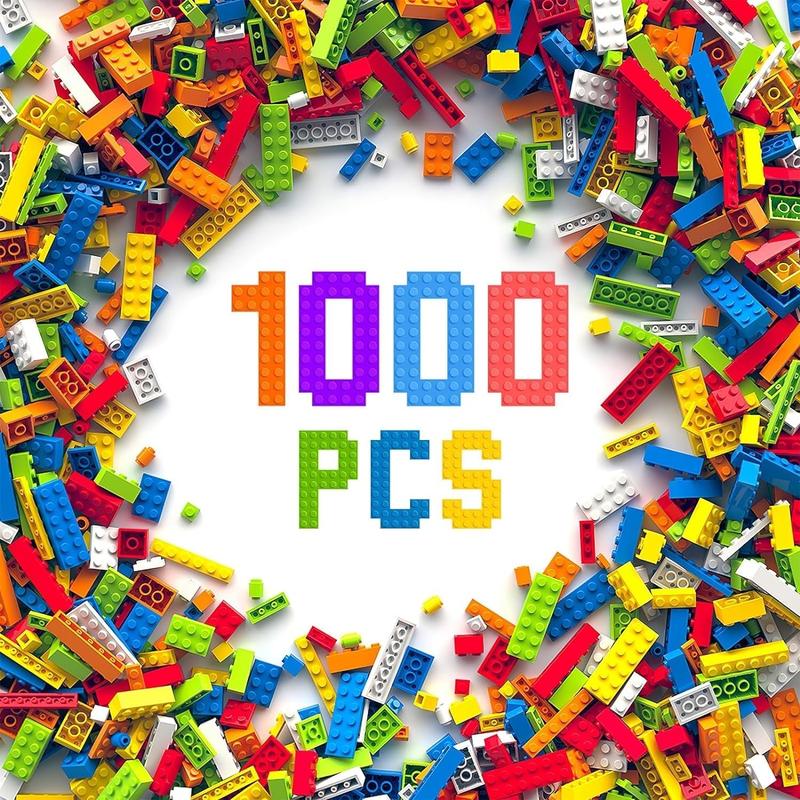 3 otters 1000PCS Building Blocks, Building Blocks Set Bulk Classic Basic Building Blocks Kit Compatible with All Major Brands for Kids