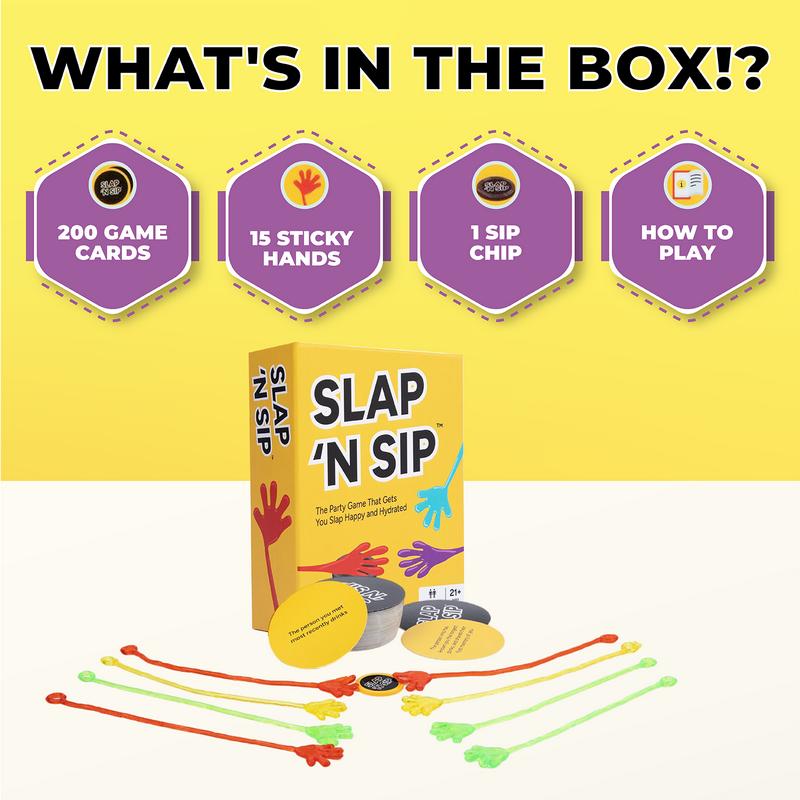 Slap 'N Sip - The Viral Sticky Hand Game - Adult Party Game