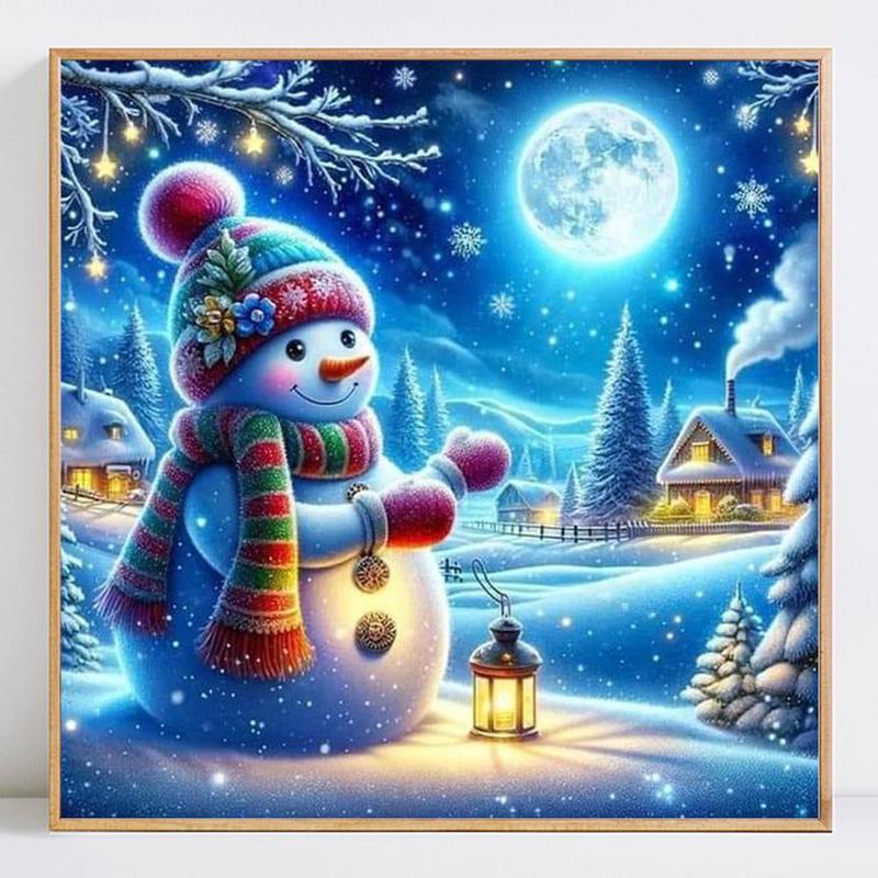 Snowman Pattern DIY Diamond Arts Colorful Painting Kit without Frame, DIY 5D Diamond Decor Painting for Bedroom Home Wall Decor