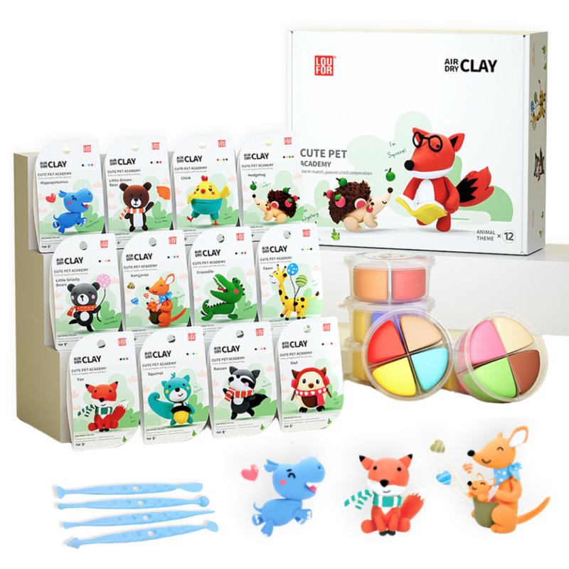 Air Dry Clay Kit - Cute Ultra Light Clay DIY Kit with Tools, Soft Clay Craft Kit, Easy & Fun to Craft, Safe & Non-Toxic, Perfect Gift for Kids