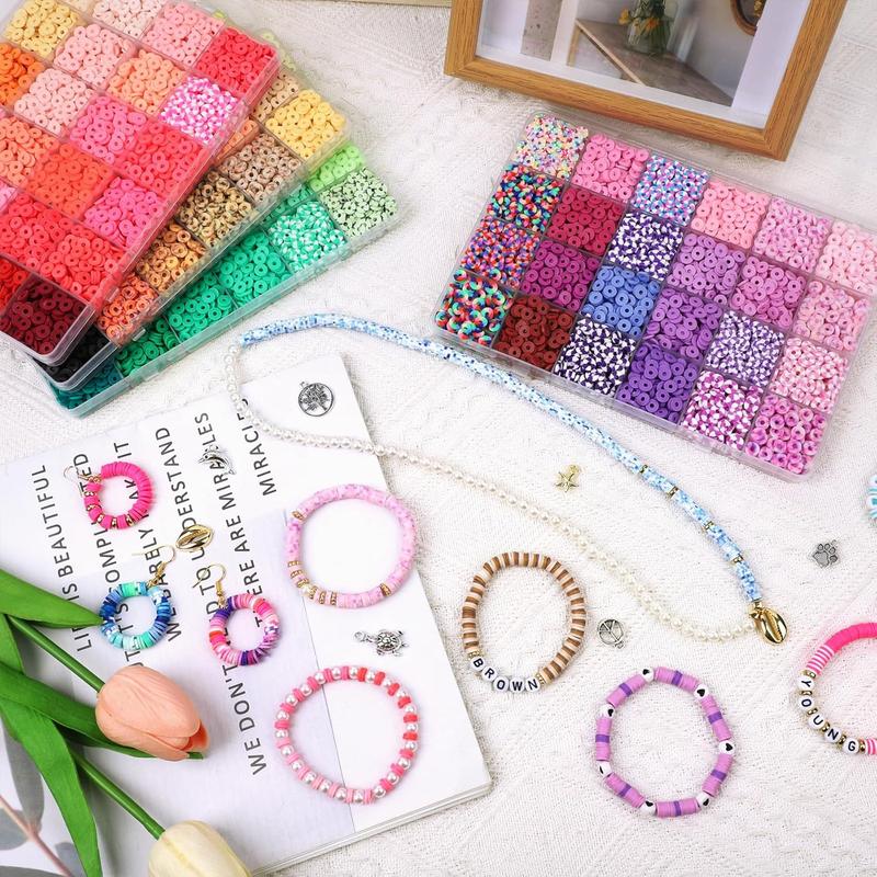 23110 count Clay Beads Bracelet Making Kit, 144 Colors 7 Boxes Friendship Bracelet Beads Clay Bead Bracelet Kit Flat Heshi Beads for  Necklace Making DIY Crafts Gift