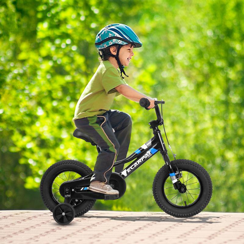 Kids' Bike 16 Inch Wheels, 1-Speed Boys Girls Child Bicycles For 3-4Years, With Removable Training Wheels Baby Toys, Front V Brake, Rear Holding Brake