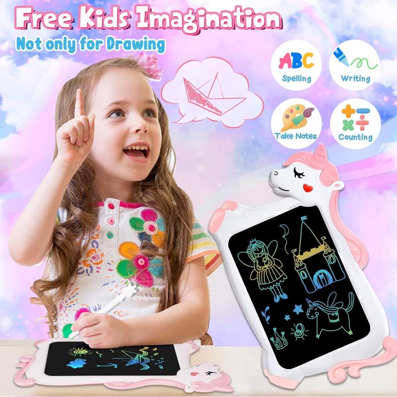 Pink Unicorn Tablet,Unicorn Toy Gifts for Girls Boys,LCD Writing Tablet for Kids,Toddler Travel Road Trip Essential Toy Gift for 3+4 5 6 7 8 Year Old,Doodle Draw Board,Easter Gifts Learning Birthday