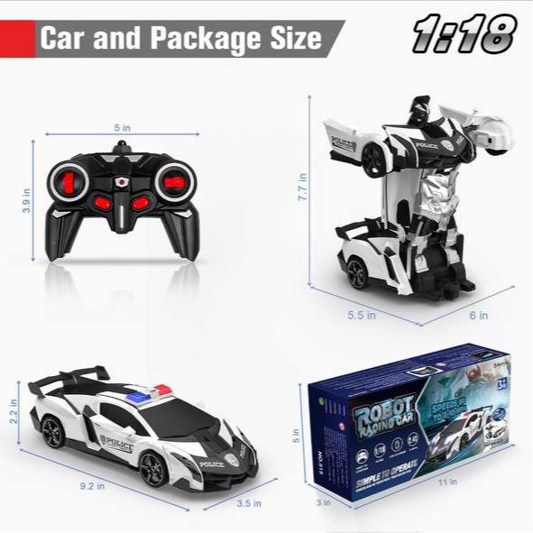 BLUEJAY Transform RC Car for Boys 4-7 8-12, 2.4Ghz1:18 Ratio Remote Control Car Transform Robot, One Button Transform 360° Rotation and Drift Car Toy Gift for Boys Ages 4-12 Halloween Gifts