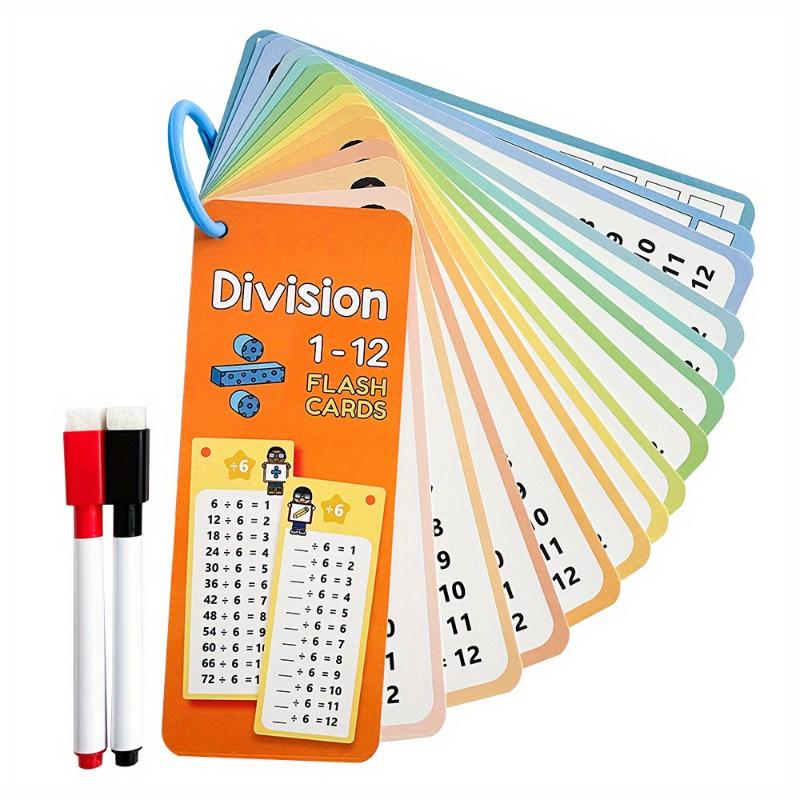 Math Games Cards For Kids Math Multiplication & Division Flash Cards, Multiplication Flashcards Division Learning Toys