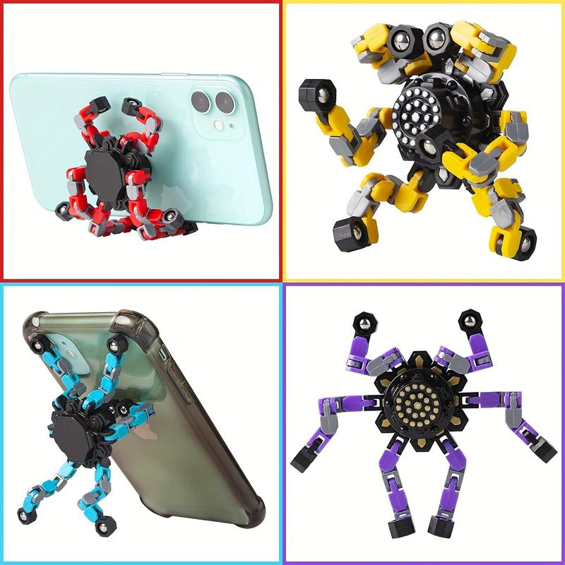 4pcs Transformable Fidget Spinners for Kids and Adults Boys and Girls Fingertip Gyros for Kids Easter Basket Stuffers Halloween Christmas Gifts